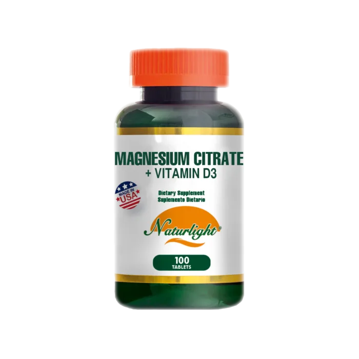 CITRATO DE MAGNESIO + VITAMINA D3, 100 Tabletas