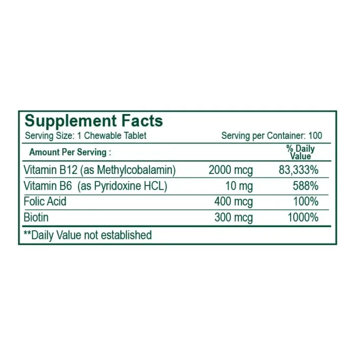 VITAMINA B12 Complex, 100 Tabletas - Imagen 2